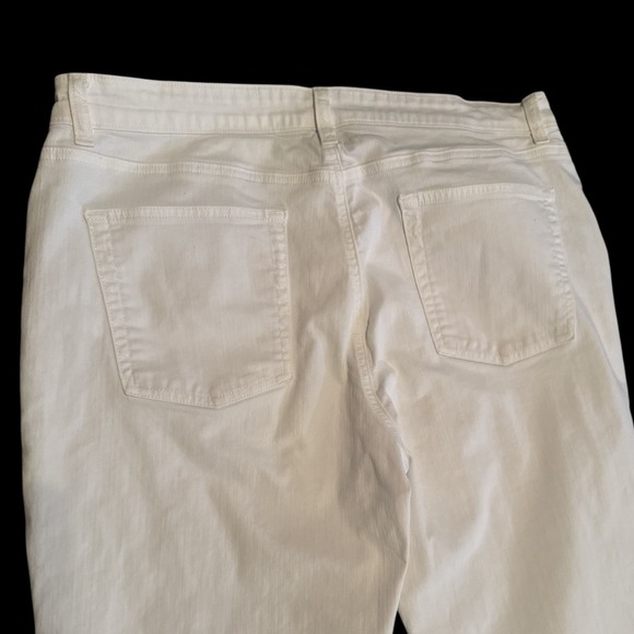 Eileen Fisher Cream White Denim Jeans Straight Leg Size 14 Coastal Cowboy - Picture 5 of 9
